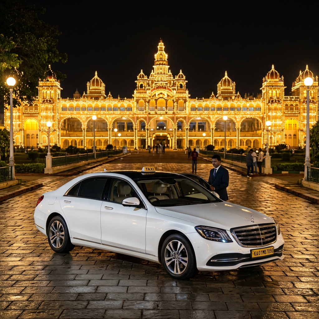 Illuminated Mysore Palace landmark